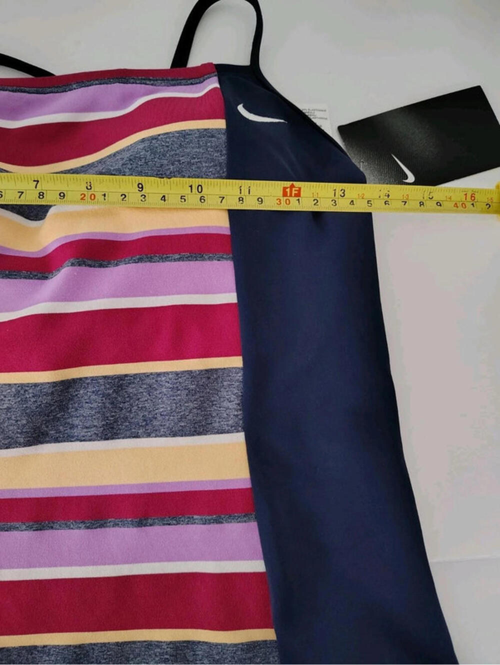 Nike swim tankini top racerback swimsuit women's sz m beach multicolor navy nwt - Picture 7 of 9